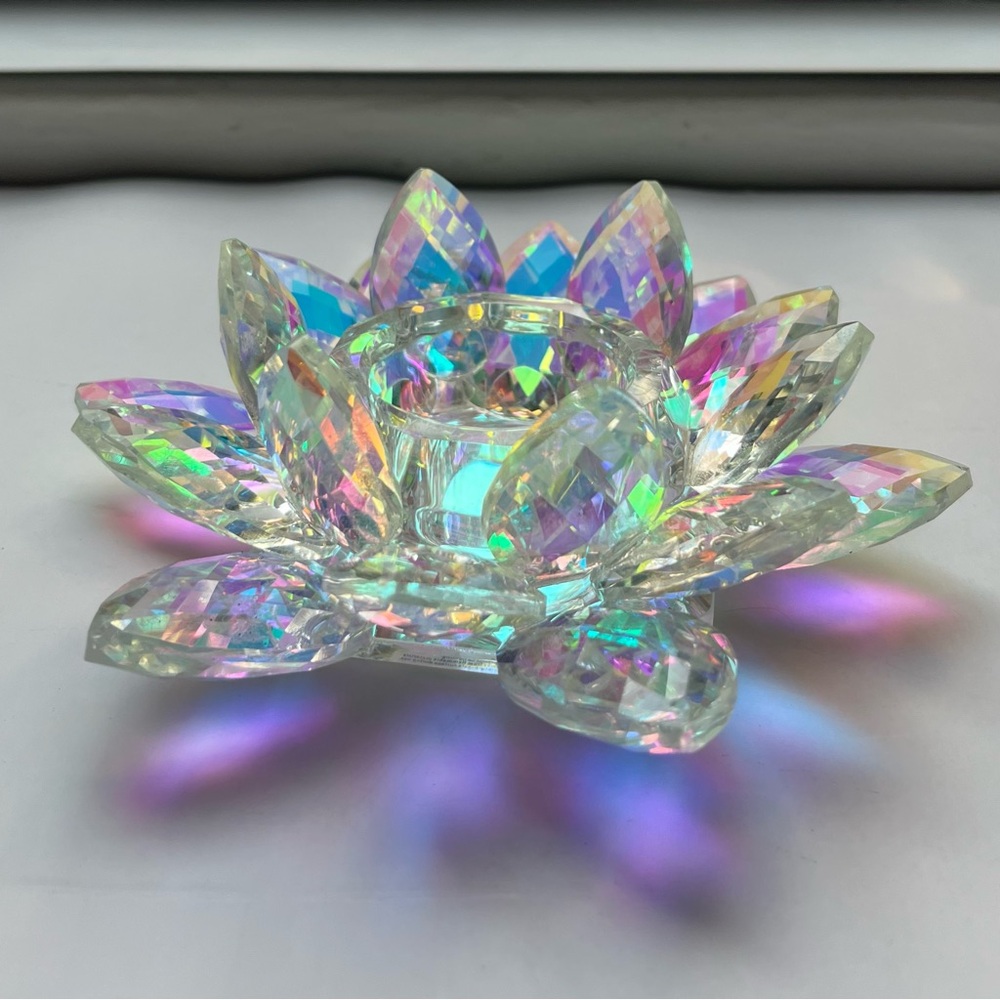 Crystal Lotus Flower Candle Holder